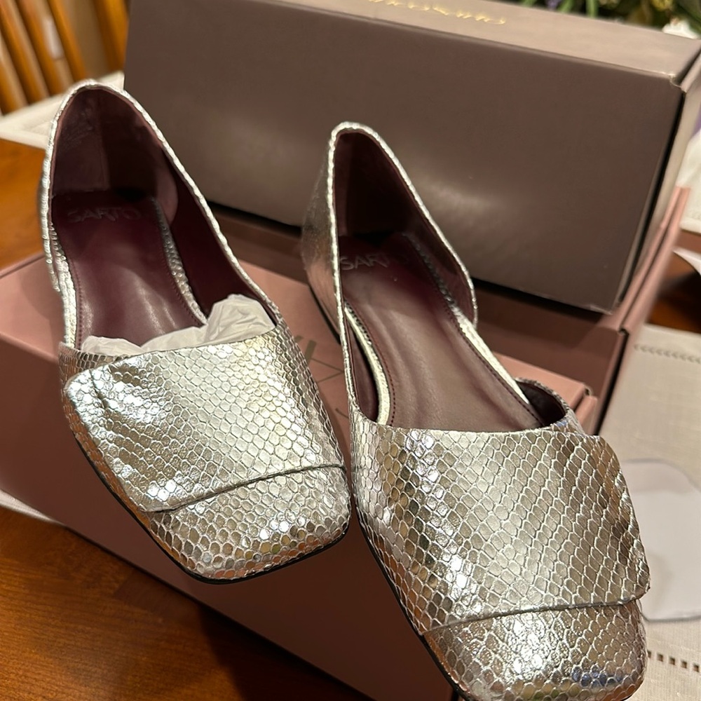Franco Sarto Silver Tracy Flat